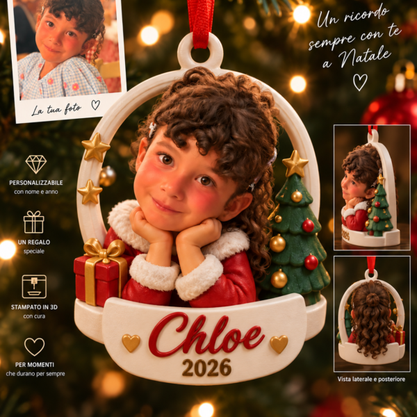 Custom Christmas Mini – Ornamento Natalizio Personalizzato 3D Dipinto a Mano